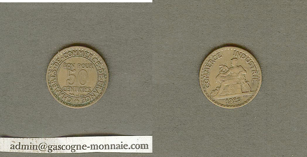 50 centimes Chamber of Commerce 1929 gF/gVF